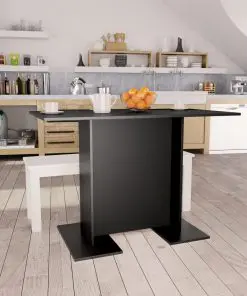 vidaXL Dining Table Black 110x60x75 cm Chipboard