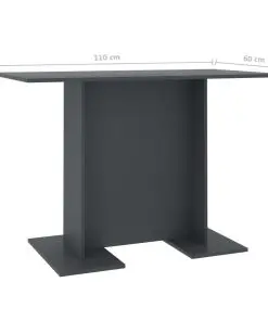 vidaXL Dining Table Grey 110x60x75 cm Chipboard