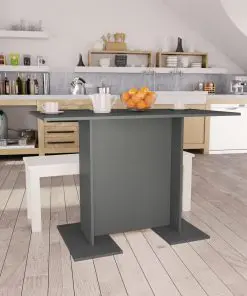 vidaXL Dining Table Grey 110x60x75 cm Chipboard