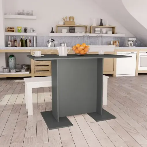 vidaXL Dining Table Grey 110x60x75 cm Chipboard