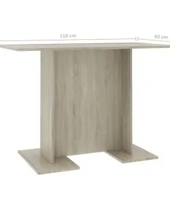 vidaXL Dining Table Sonoma Oak 110x60x75 cm Chipboard