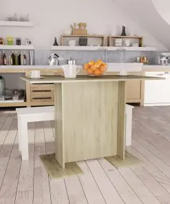 vidaXL Dining Table Sonoma Oak 110x60x75 cm Chipboard