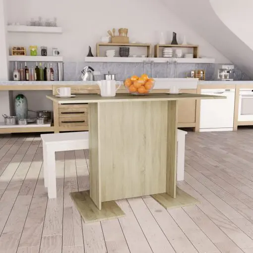 vidaXL Dining Table Sonoma Oak 110x60x75 cm Chipboard