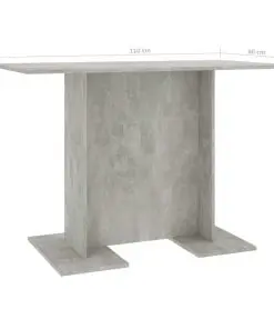 vidaXL Dining Table Concrete Grey 110x60x75 cm Chipboard