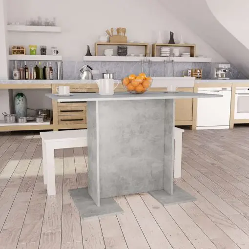 vidaXL Dining Table Concrete Grey 110x60x75 cm Chipboard