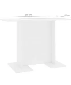 vidaXL Dining Table High Gloss White 110x60x75 cm Chipboard