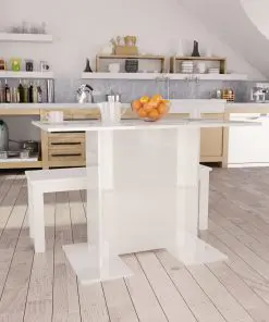 vidaXL Dining Table High Gloss White 110x60x75 cm Chipboard