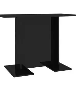 vidaXL Dining Table High Gloss Black 110x60x75 cm Chipboard