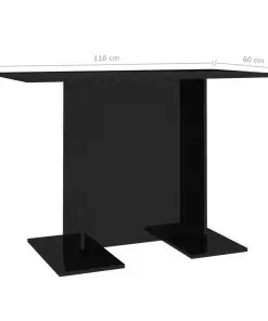 vidaXL Dining Table High Gloss Black 110x60x75 cm Chipboard