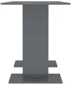 vidaXL Dining Table High Gloss Grey 110x60x75 cm Chipboard