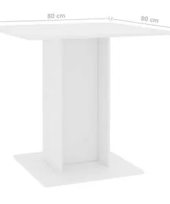 vidaXL Dining Table White 80x80x75 cm Chipboard