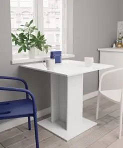 vidaXL Dining Table White 80x80x75 cm Chipboard