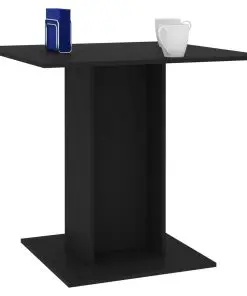 vidaXL Dining Table Black 80x80x75 cm Chipboard