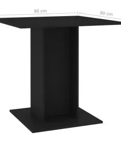 vidaXL Dining Table Black 80x80x75 cm Chipboard