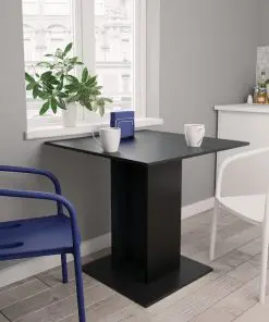 vidaXL Dining Table Black 80x80x75 cm Chipboard