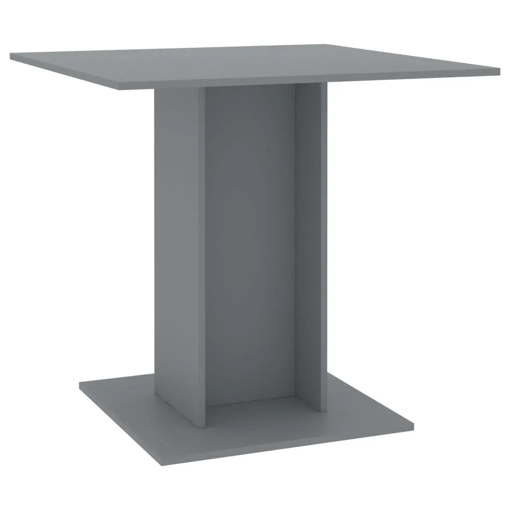 vidaXL Dining Table Grey 80x80x75 cm Chipboard