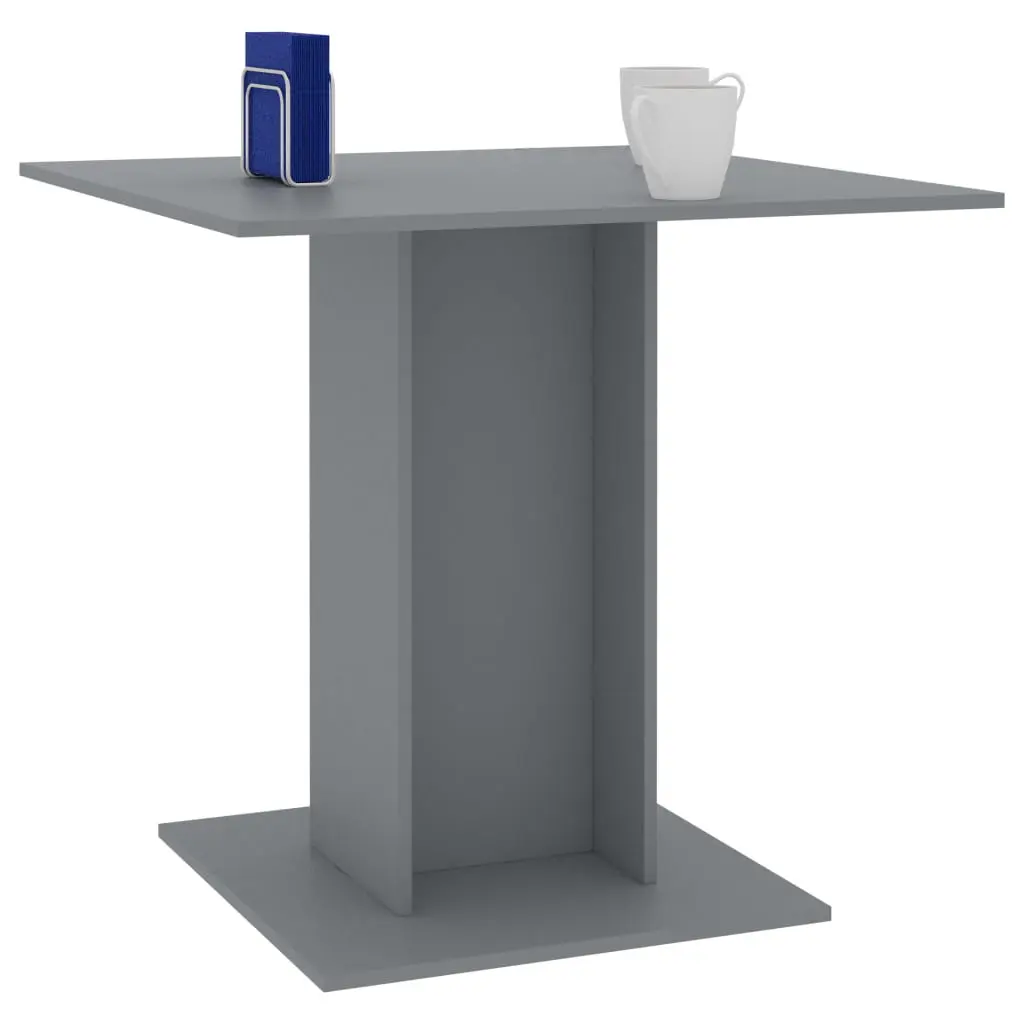 vidaXL Dining Table Grey 80x80x75 cm Chipboard