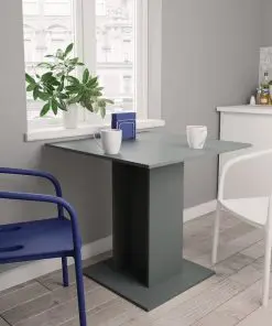 vidaXL Dining Table Grey 80x80x75 cm Chipboard