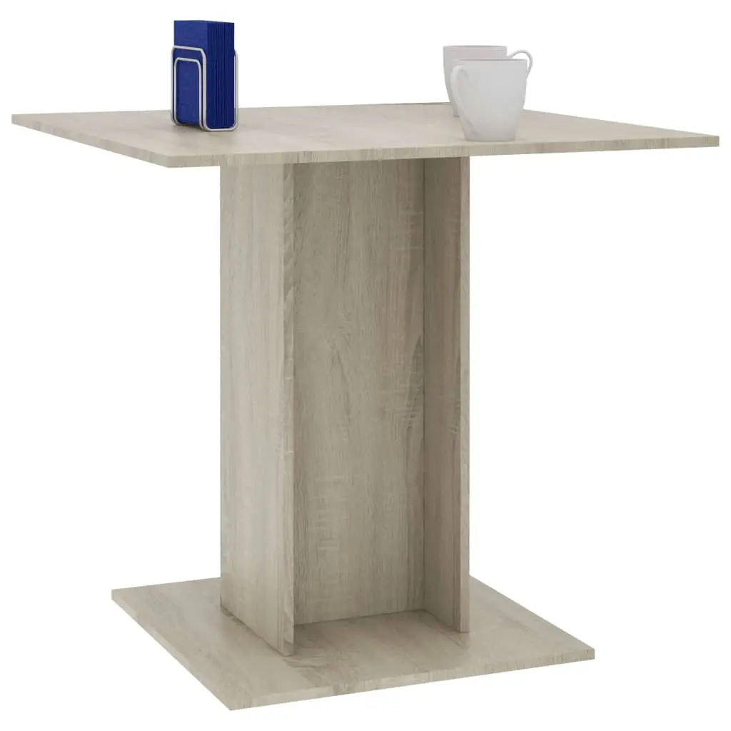 vidaXL Dining Table Sonoma Oak 80x80x75 cm Chipboard