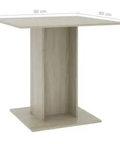 vidaXL Dining Table Sonoma Oak 80x80x75 cm Chipboard