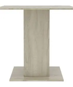 vidaXL Dining Table White and Sonoma Oak 80x80x75 cm Chipboard