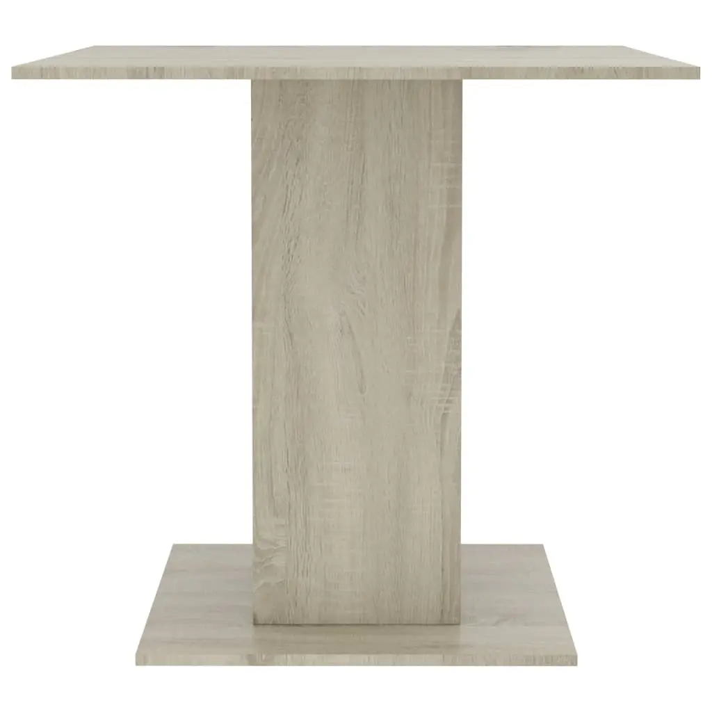 vidaXL Dining Table White and Sonoma Oak 80x80x75 cm Chipboard