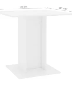 vidaXL Dining Table High Gloss White 80x80x75 cm Chipboard