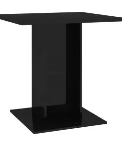 vidaXL Dining Table High Gloss Black 80x80x75 cm Chipboard