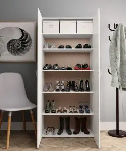 vidaXL Shoe Cabinet White 80×35.5×180 cm Chipboard