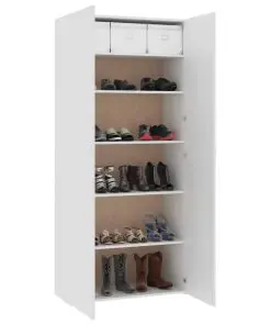 vidaXL Shoe Cabinet White 80×35.5×180 cm Chipboard