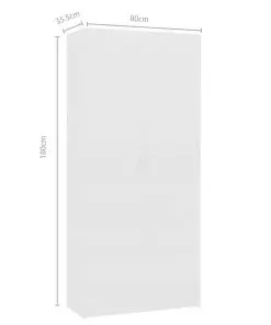 vidaXL Shoe Cabinet White 80×35.5×180 cm Chipboard