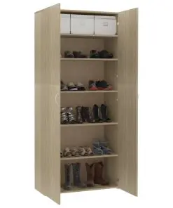 vidaXL Shoe Cabinet Sonoma Oak 80×35.5×180 cm Chipboard