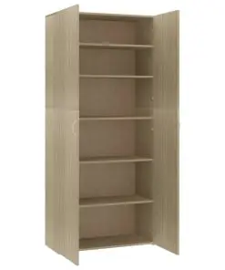 vidaXL Shoe Cabinet Sonoma Oak 80×35.5×180 cm Chipboard