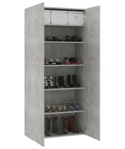 vidaXL Shoe Cabinet Concrete Grey 80×35.5×180 cm Chipboard