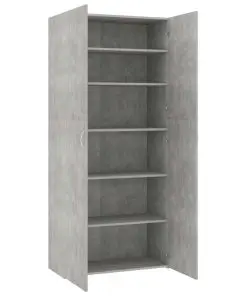 vidaXL Shoe Cabinet Concrete Grey 80×35.5×180 cm Chipboard