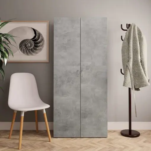 vidaXL Shoe Cabinet Concrete Grey 80×35.5×180 cm Chipboard