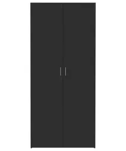 vidaXL Shoe Cabinet High Gloss Black 80×35.5×180 cm Chipboard