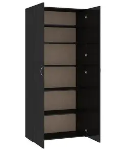 vidaXL Shoe Cabinet High Gloss Black 80×35.5×180 cm Chipboard