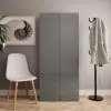 vidaXL Shoe Cabinet High Gloss Grey 80×35.5×180 cm Chipboard