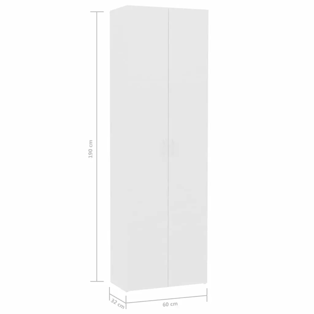 vidaXL Office Cabinet White 60x32x190 cm Chipboard