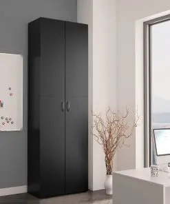 vidaXL Office Cabinet Black 60x32x190 cm Chipboard