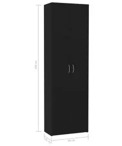 vidaXL Office Cabinet Black 60x32x190 cm Chipboard
