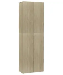 vidaXL Office Cabinet Sonoma Oak 60x32x190 cm Chipboard