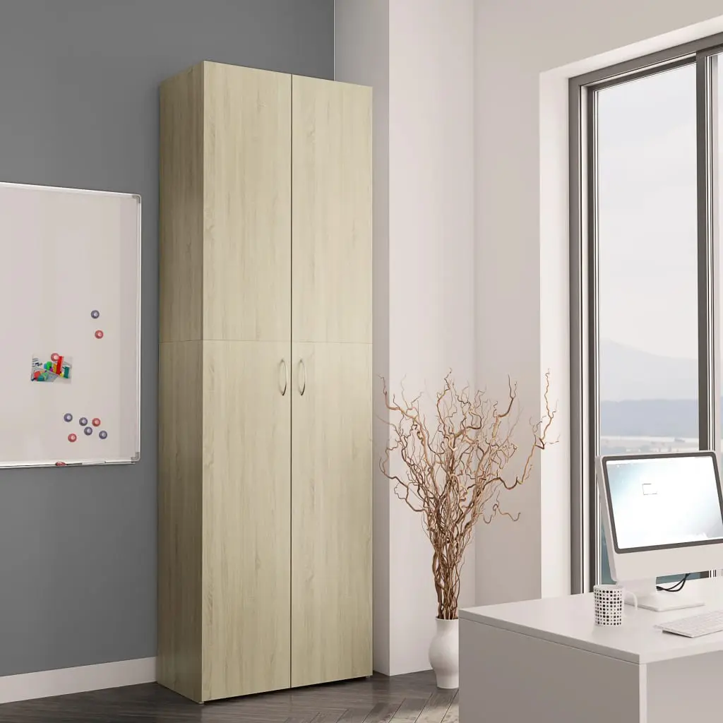 vidaXL Office Cabinet Sonoma Oak 60x32x190 cm Chipboard