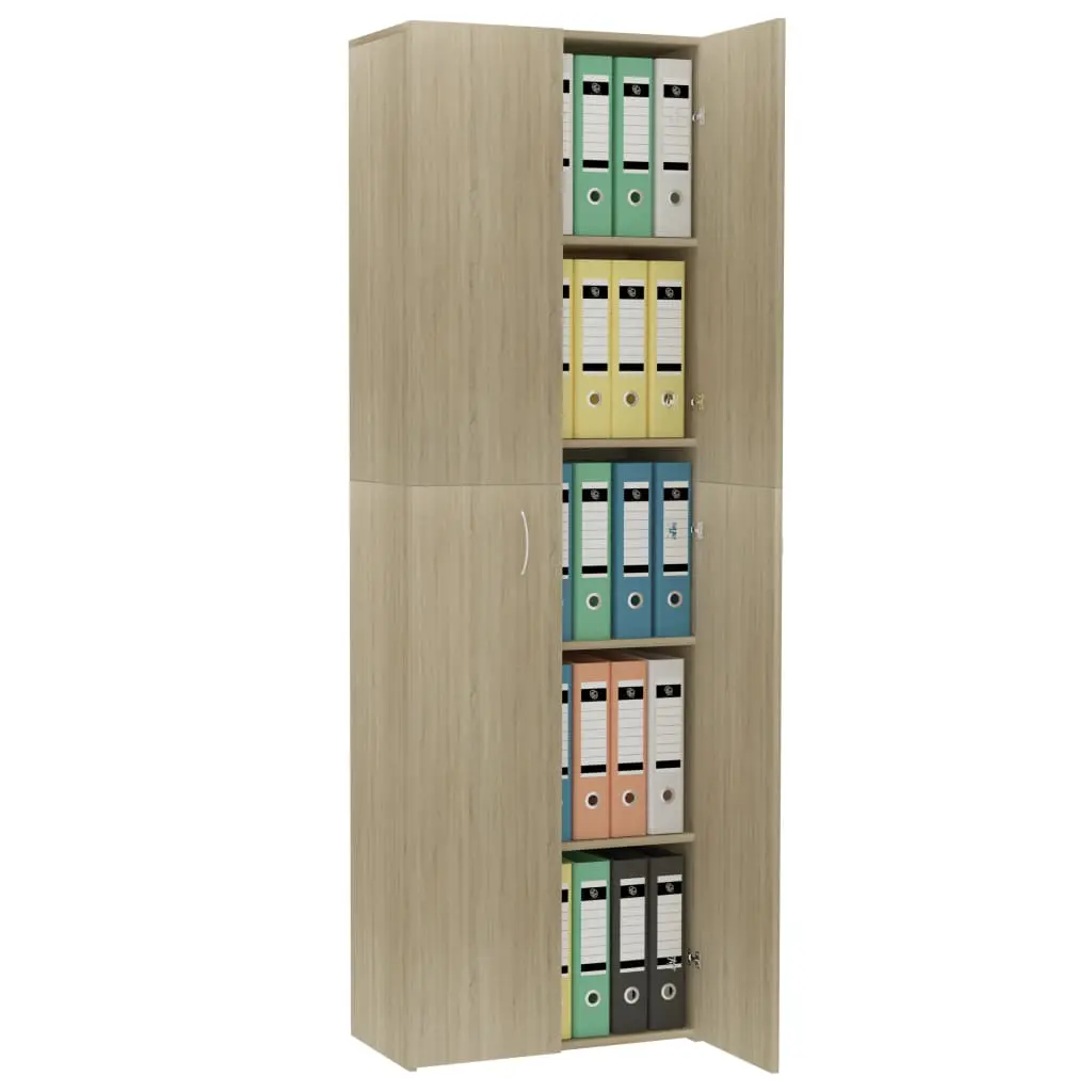 vidaXL Office Cabinet Sonoma Oak 60x32x190 cm Chipboard