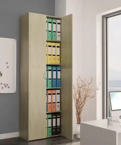 vidaXL Office Cabinet Sonoma Oak 60x32x190 cm Chipboard