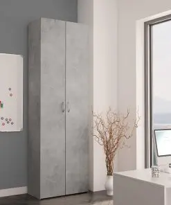 vidaXL Office Cabinet Concrete Grey 60x32x190 cm Chipboard