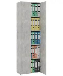 vidaXL Office Cabinet Concrete Grey 60x32x190 cm Chipboard