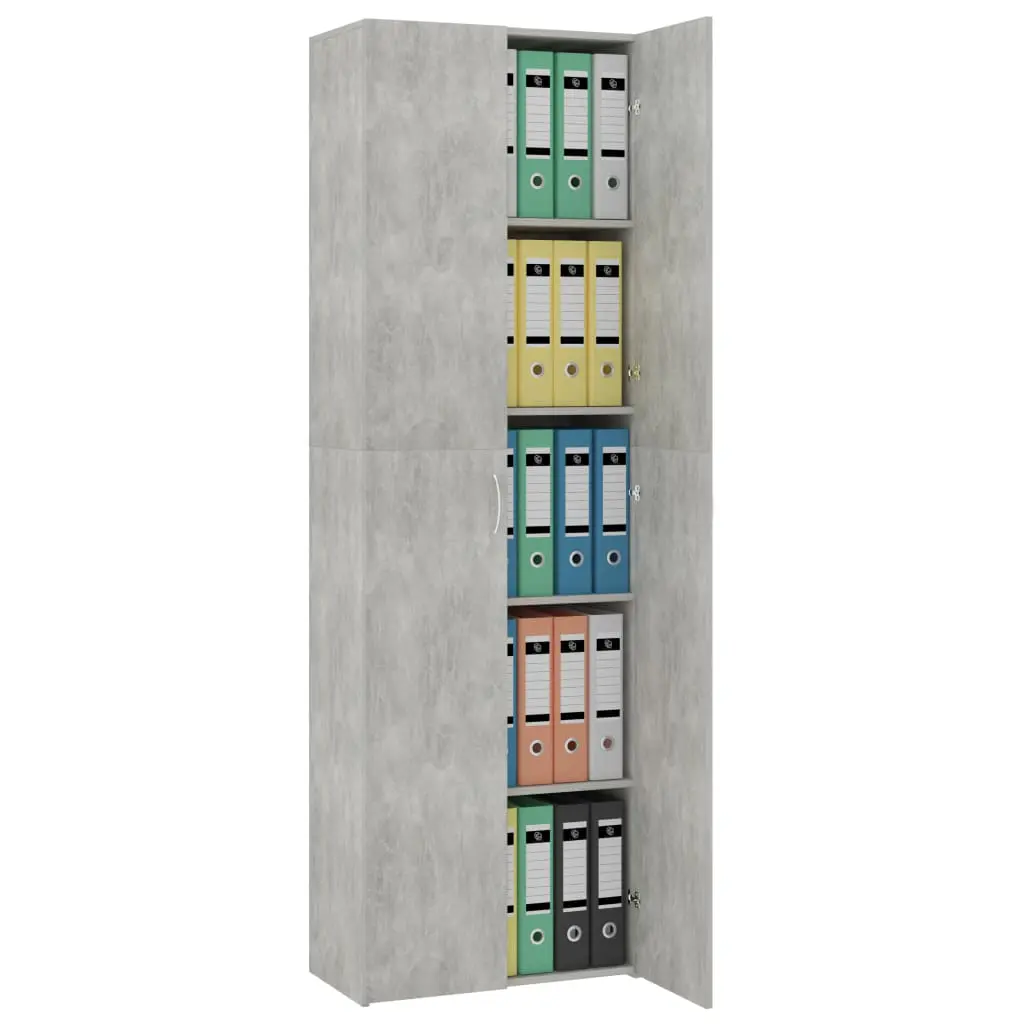 vidaXL Office Cabinet Concrete Grey 60x32x190 cm Chipboard