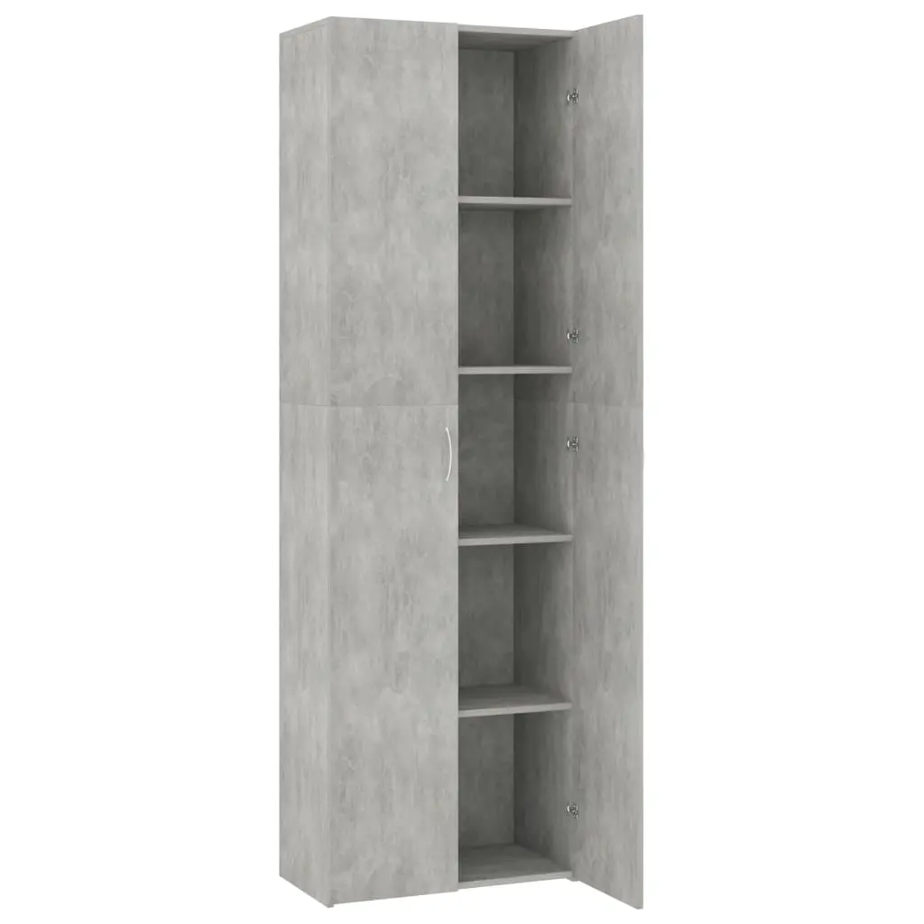 vidaXL Office Cabinet Concrete Grey 60x32x190 cm Chipboard